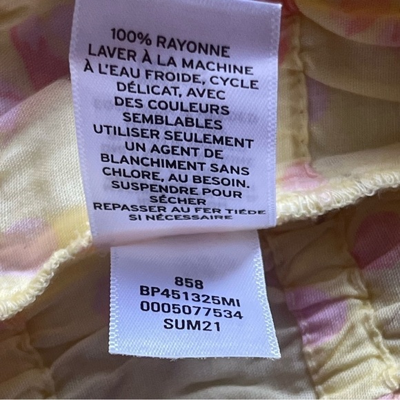 BP crop top one shoulder shirred waist yellow lemonade Sophie florals size S - Picture 9 of 13